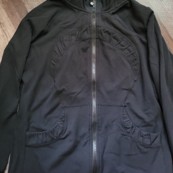 Lululemon Full Zip Hoddie Jacket Size 10 Black Color - Picture 5 of 8
